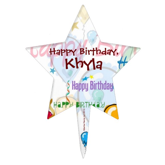 Happy Birthday Cake Pick (Personalize) (Front)