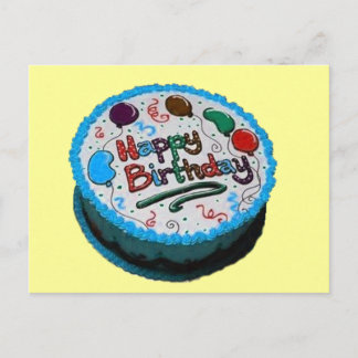 Happy Birthday Cake Postcard