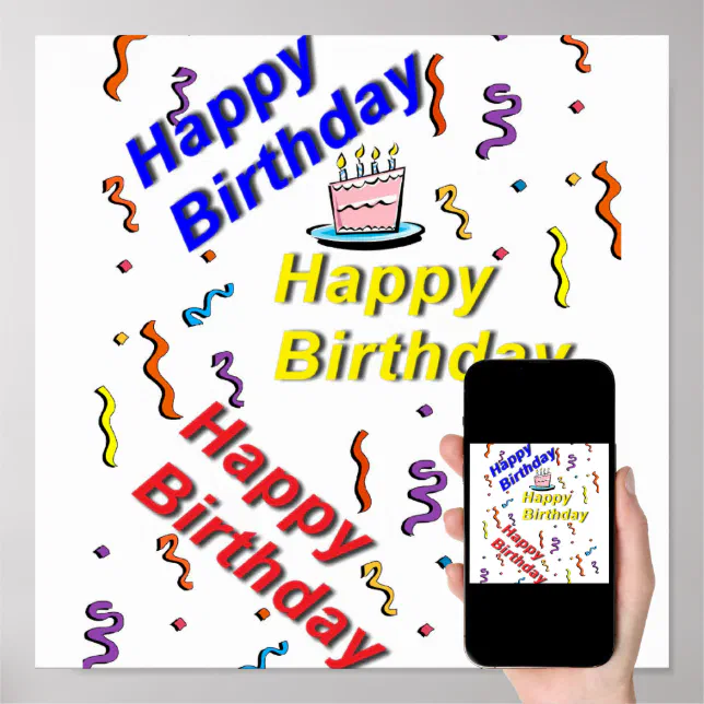 Happy Birthday Cake Print Zazzle