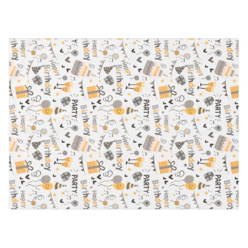 Happy Birthday Cake Print Tablecloth | Zazzle