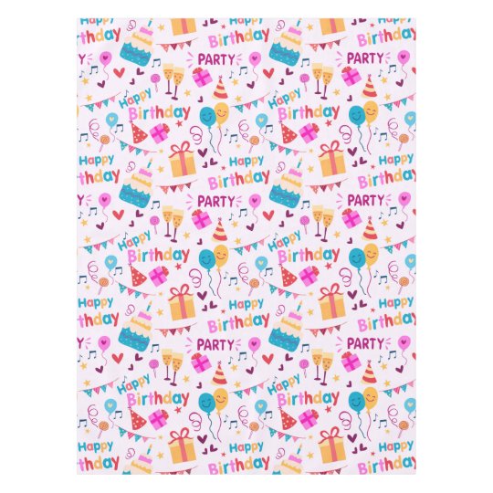 Happy Birthday Cake Print Tablecloth | Zazzle.com