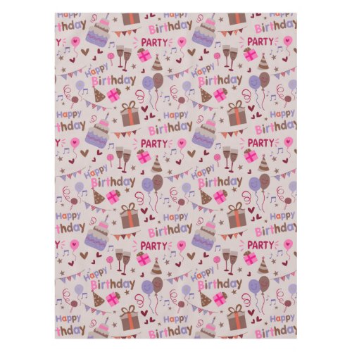 Happy birthday cake print tablecloth