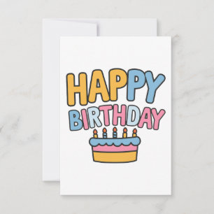Happy Birthday Cake RSVP Card