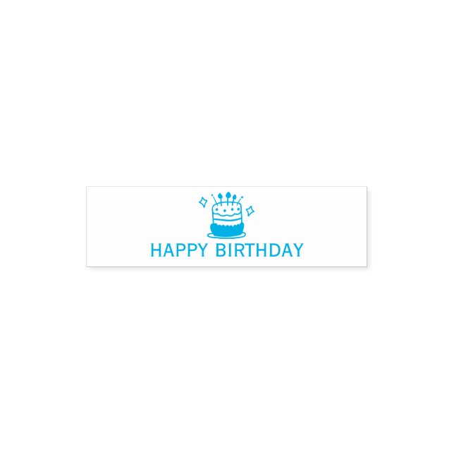 Happy birthday cake self-inking stamp (Design)