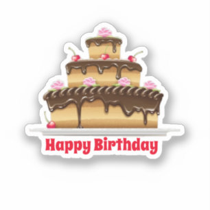 Happy birthday cake sticker