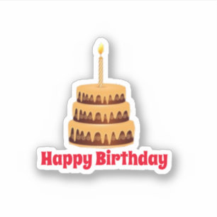 Happy birthday cake sticker