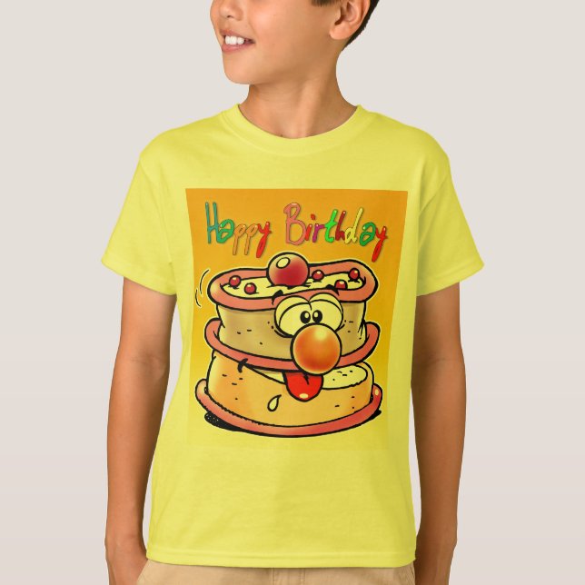 Happy Birthday Cake T-Shirt (Front)