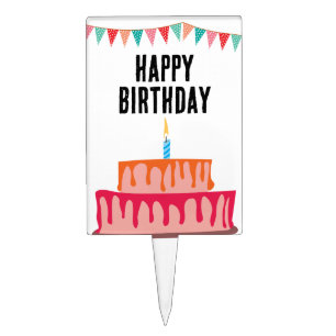 Happy birthday cake topper