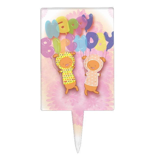 Happy Birthday Cake Topper (Front)