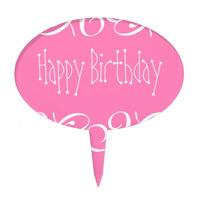 Happy Birthday Cake Topper (Front)