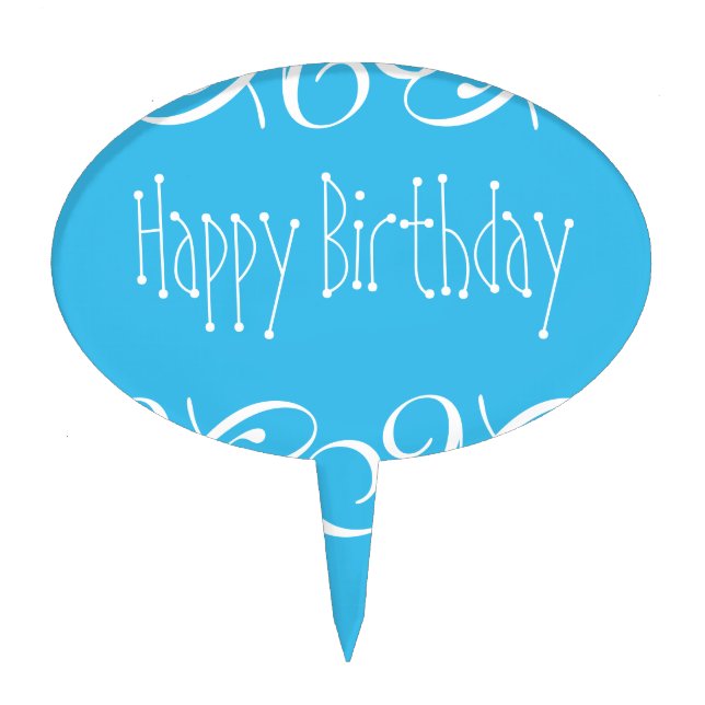 Happy Birthday Cake Topper (Front)