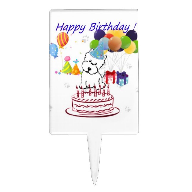 Happy Birthday Cake Topper (Front)