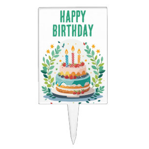 Happy birthday cake topper