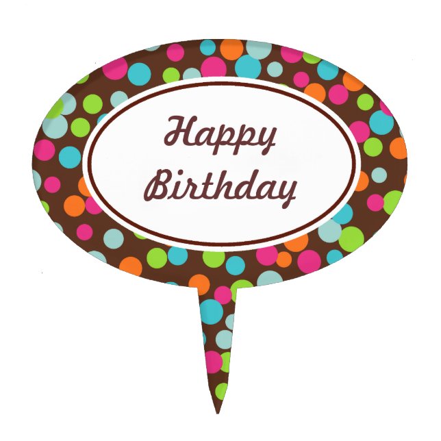 Happy Birthday Cake Topper (Front)
