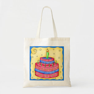 Happy Birthday Cake Tote Bag