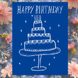 Happy Birthday Cake Whimsical Sketch Doodle  Postcard<br><div class="desc">Sweet drawing of a cute cake to wish someone a happy birthday! Click "edit using design tool" to adjust the fonts, colors and placements. You can change the background color too or check my shop for more color options. Customize with your own text. Check my shop for more or let...</div>