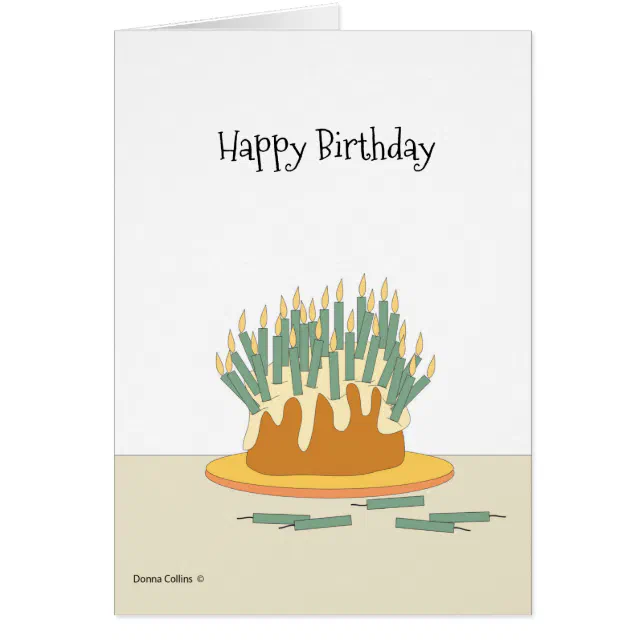 Happy Birthday Cake with Candles Cards | Zazzle