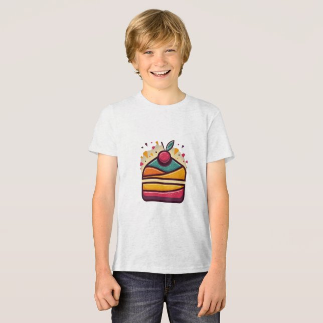 Happy Birthday Cake Youth Tri-Blend Shirt (Front Full)