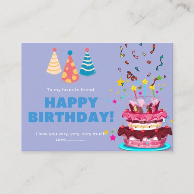 Happy Birthday CakeColourful Card , Best Friend (Front)