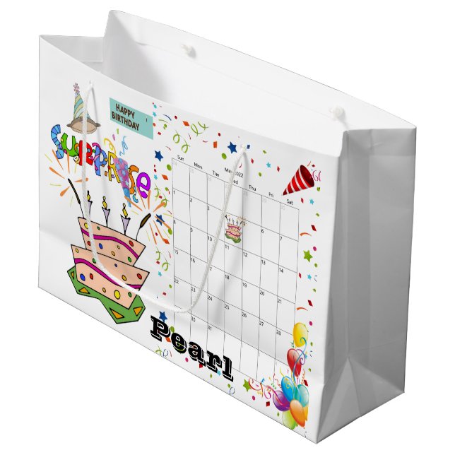 Happy Birthday Calendar May 2022 Gift Bag (Front Angled)