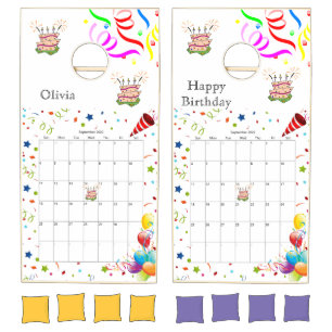 Happy Birthday Calendar September 2022 Cornhole Set