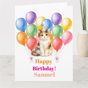 Happy Birthday Calico Cat Pet Card