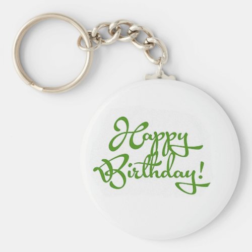 happy birthday calligraphy design keychain