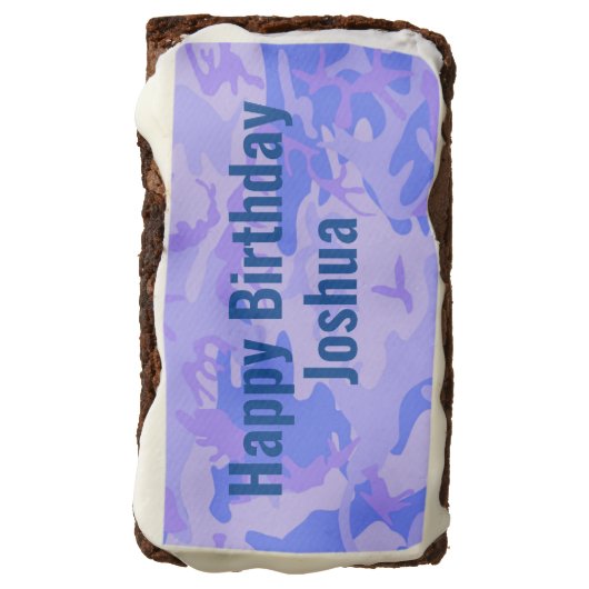 Happy Birthday Camouflage Pastel Blue Abstract Brownie (Rotated)