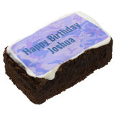 Happy Birthday Camouflage Pastel Blue Abstract Brownie (Angled)