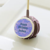Happy Birthday Camouflage Pastel Blue Abstract Cake Pops (Front Insitu)