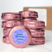 Happy Birthday Camouflage Pastel Blue Abstract Dipped Oreo Cookie Favors (Dozen)