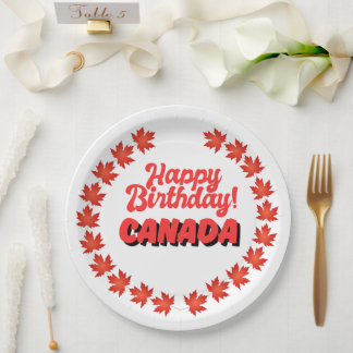 Happy Birthday Canada Paper Plates