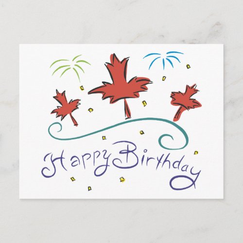 Happy  Birthday Canada Postcard