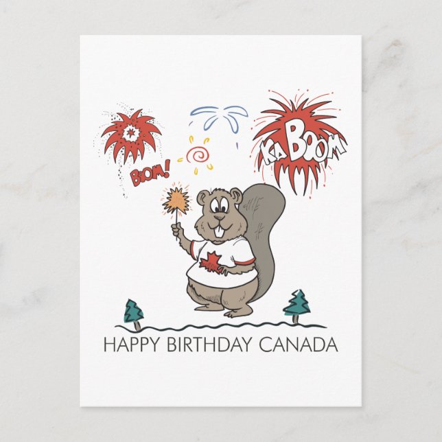 Happy  Birthday Canada Postcard (Front)