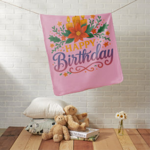 Happy Birthday Candle Baby Blanket Soft Personal
