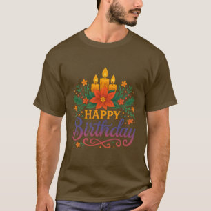Happy Birthday Candle Basic Dark T-Shirt   Festive