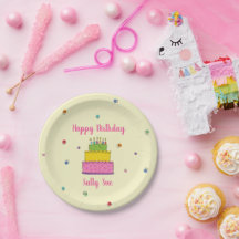 Happy Birthday Candle Colorful Cake Confetti Party