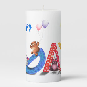 Happy Birthday Candle with Baby Bears Party