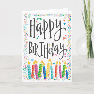 Happy Birthday Candles 2 - Personalize Card