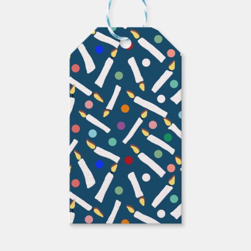 Happy Birthday Candles and Polka Dots Gift Tags