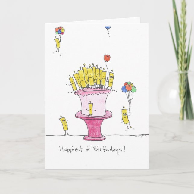 Happy Birthday Candles Card (Front)