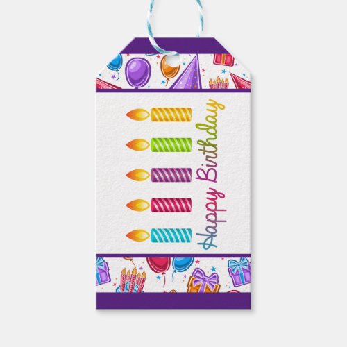 Happy Birthday Candles  Gift Tags