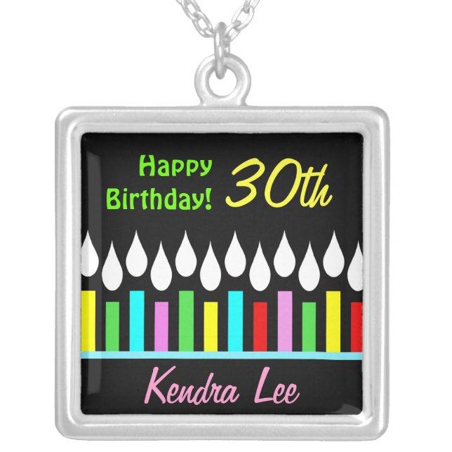 Happy Birthday Candles - Ladies Custom Pendant (Front)