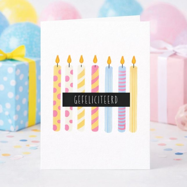 Happy Birthday Candles Minimal Congratulations Card (Creator Uploaded)