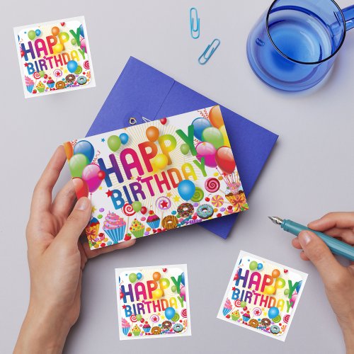 Happy Birthday Candy and Balloons Invitation