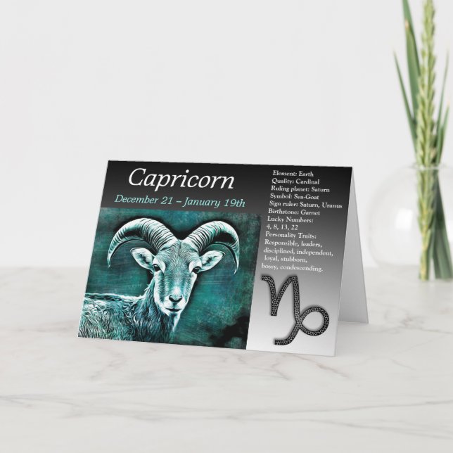 Happy Birthday Capricorn Horoscope Zodiac Card (Front)