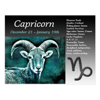 Happy Birthday Capricorn Horoscope Zodiac Postcard
