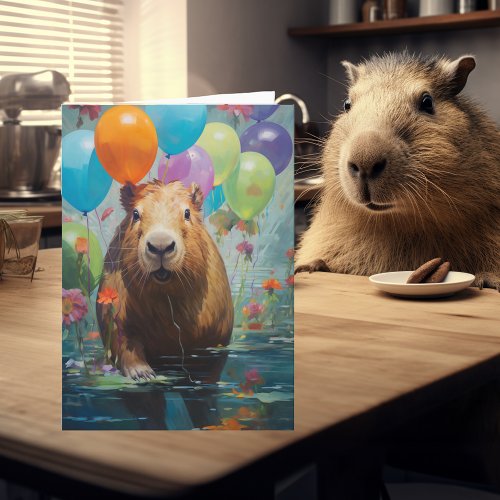 Happy Birthday Capybara  Card