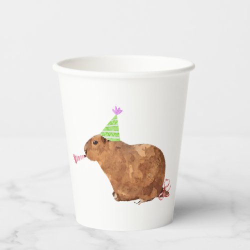 Happy Birthday Capybara Paper Cups