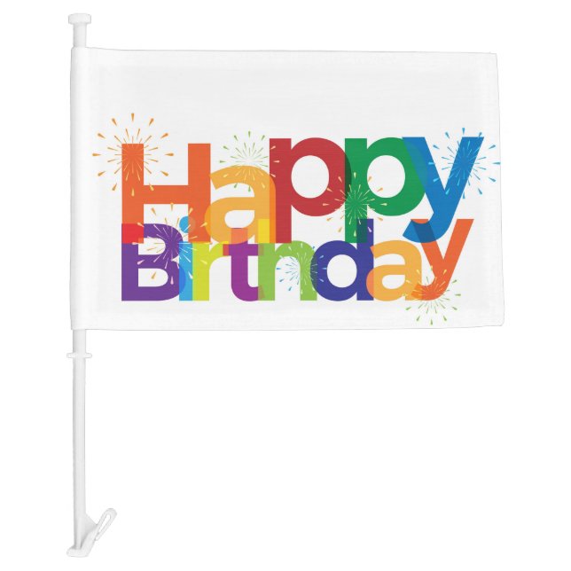 Happy Birthday Car Flag (Front)